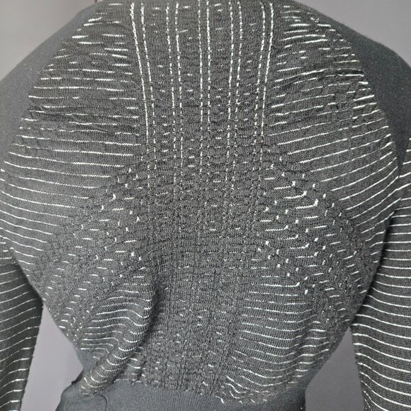 Y2K Mini Sweater Dress size S Black Bodycon Grunge Goth Mcbling V Neck - Picture 10 of 12